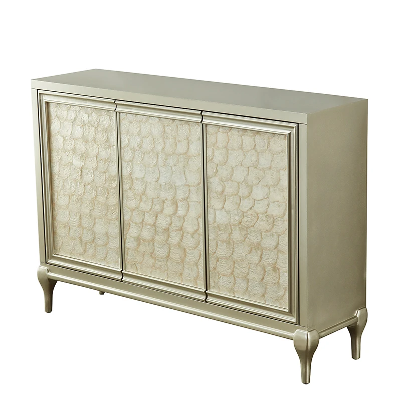 European simple dining side American light luxury entrance shell solid wood high-end shoes living room French child