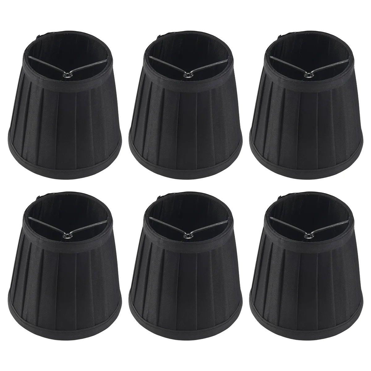 Hot New Clip on Lampshades Candle Chandelier Lampshades for Ceiling Pendant Light Table Lamp Floor Light 6 Pcs Black