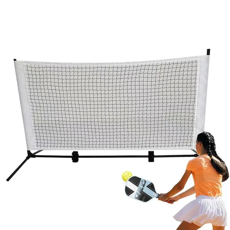 Portable Pickleball Net Compact Tennis Ball Trainer Net Home Training Net For Backyard Driveway Park Beach Road
