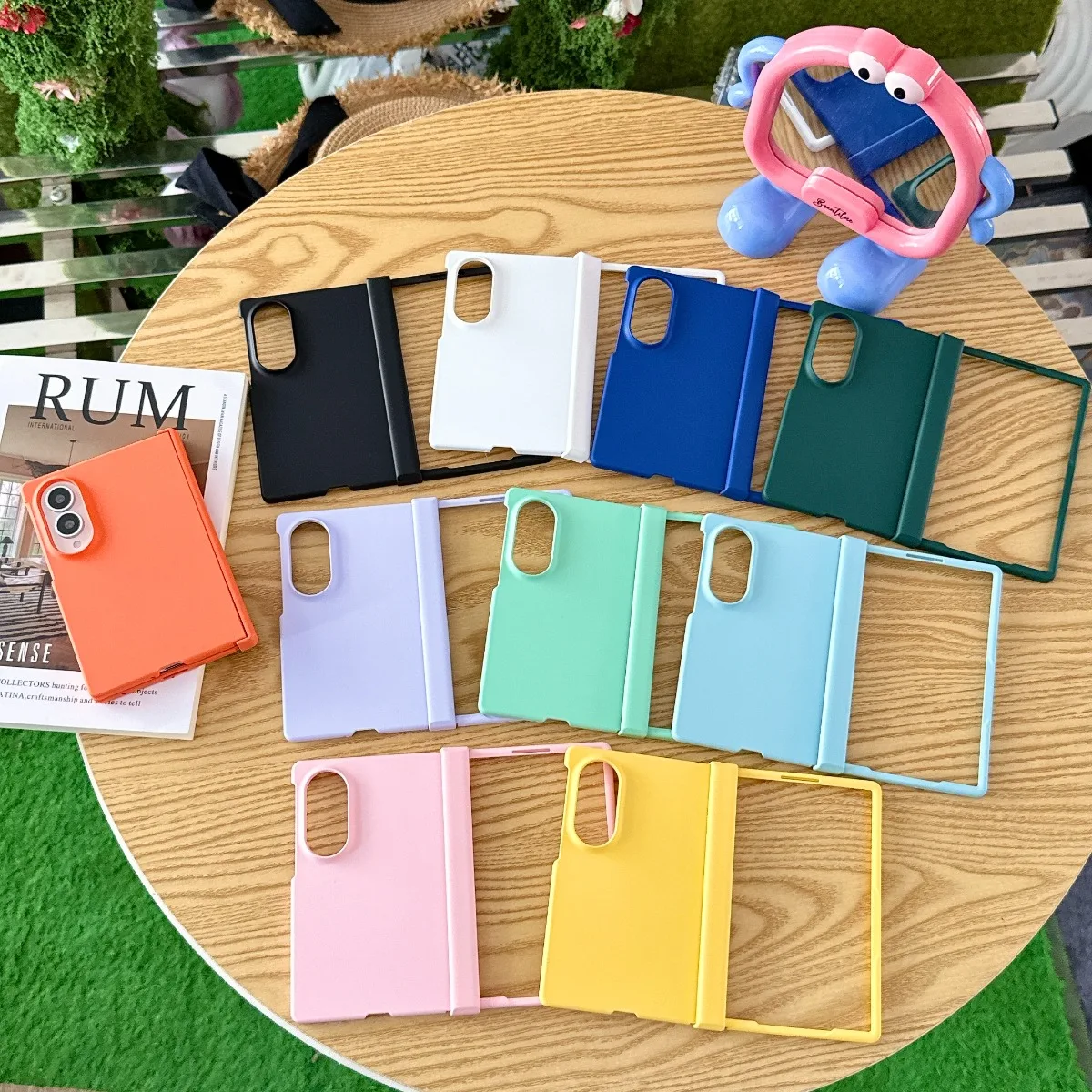 Candy Color Phone Case with Hinge Protection Hard PC Back Protective Cover for Samsung Galaxy Z Fold 8 Shockproof Drop Resistant Slim Fit Durable Hinge Protected Smartphone Cover