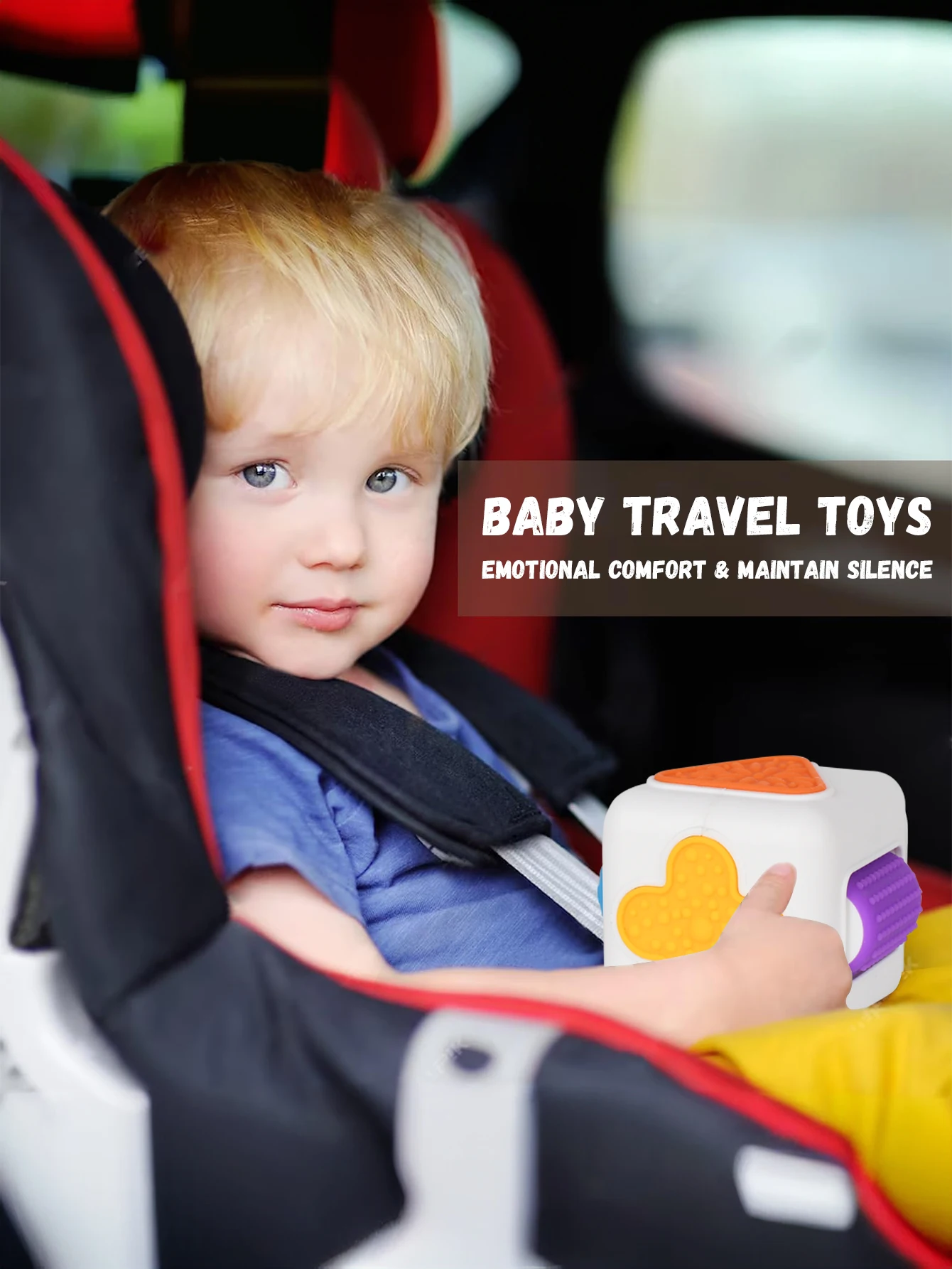 1 szt. 6M+ Kostka sensoryczna dla niemowląt, kostka Montessori, zabawka edukacyjna do wczesnej edukacji, rozwijająca wzrok i geometrię, puzzle kształtów i kolorów