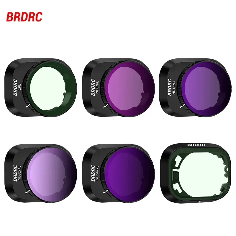 BRDRC Lens Filter for DJI Mini 4 Pro ND8/16/32/64 Set Optical Glass, UV Adjustable CPL for Mini 4 Pro Lens Protector Accessory