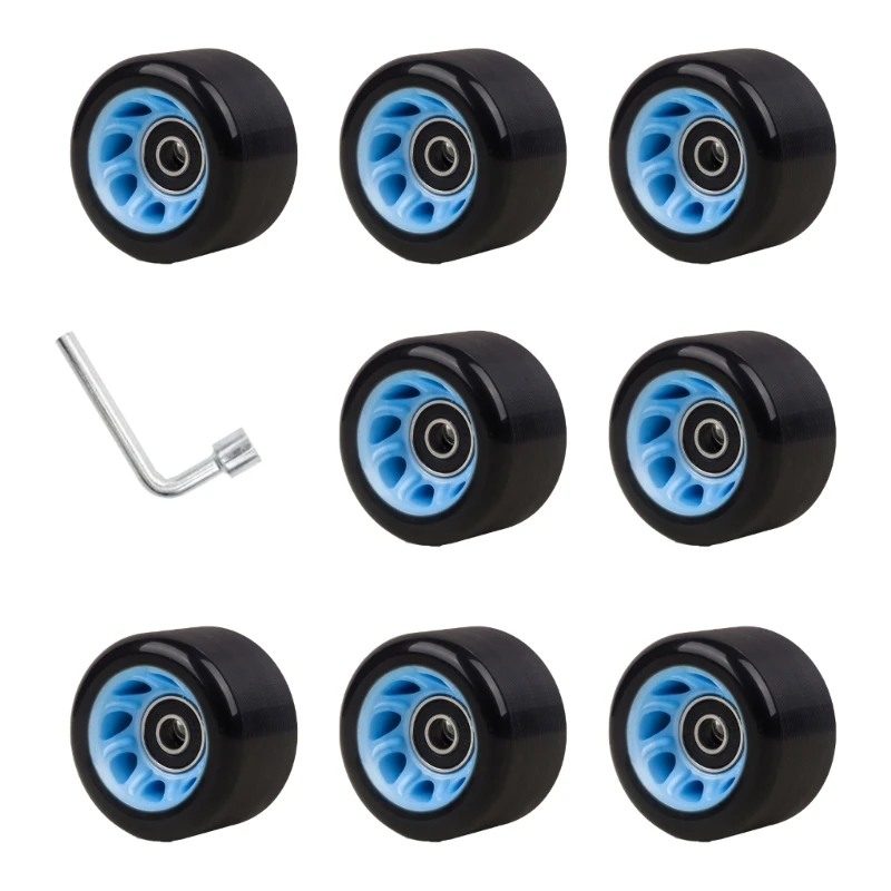 YD61 Roller Skate Wheel Light Up Wheel Quads Roller Skate Wheel Double Row Skating Skateboard Quads Skate Replacement Wheel