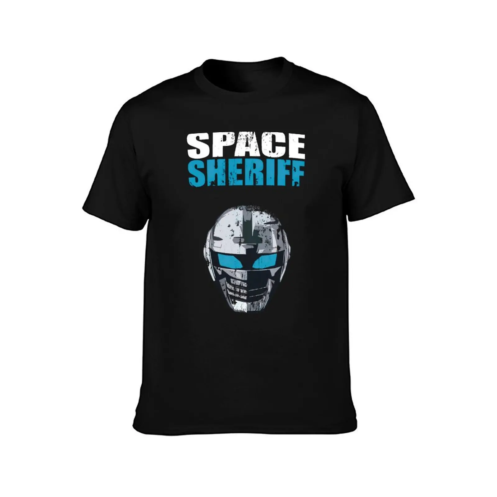 Space Sheriff - Distressed T-Shirt Active Sports Short Sleeve Cotton Shirt T-Shirt