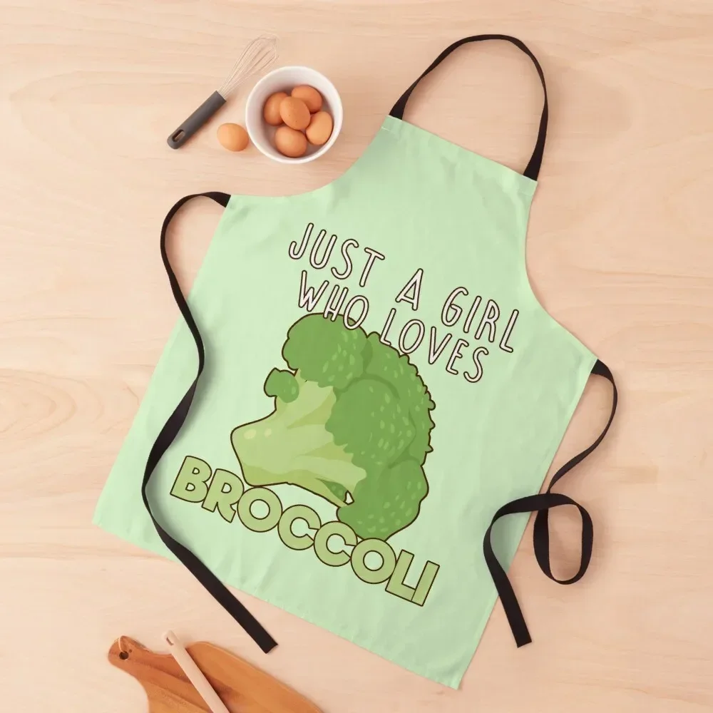 Just A Girl Who Loves Broccoli. Apron Women Kitchen women's work Apron