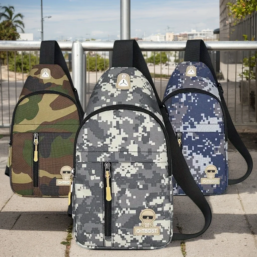 

Men's Adjustable Chest Bag - Outdoor Mountaineering Cycling One-Shoulder Crossbody Oxford Cloth Pack