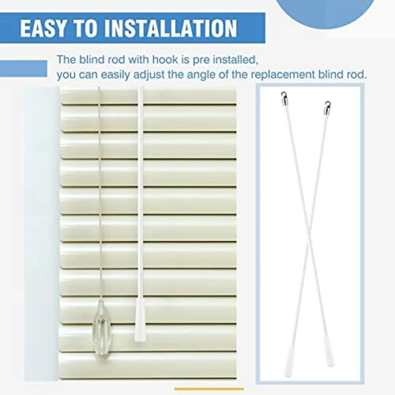 استبدال قضيب أعمى رأسي مع خطاف ومقبض ، فتحت ستائر النافذة ، 4 طويلة ،
