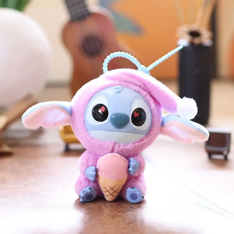 

Stitch Plush Keychain Vinyl Doll Schoolbag Pendant Cartoon Couple Car Key Chain Women and Men Gifts