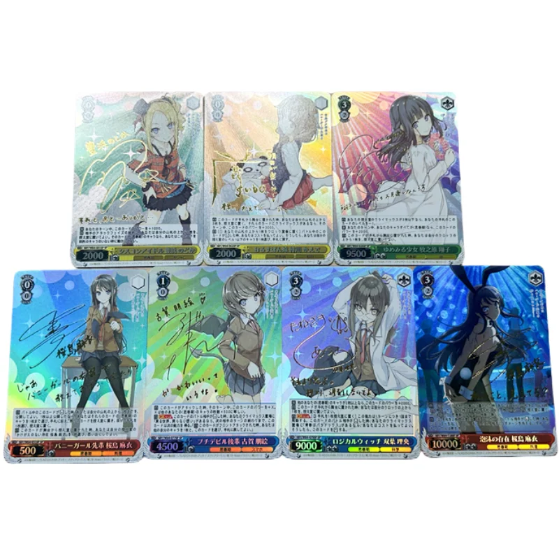 

7 шт./набор WS ACG карты Sakurajima Mai Kaede Futaba Rio Tomoe Nodoka Аниме игра персонажи Коллекция DIY цвет вспышка