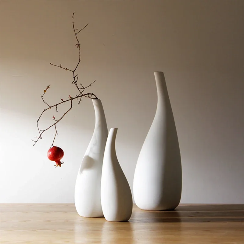 

Vase Nordic Ceramic White Decoration Accessories Flowers Minimalist Home Decor Water Drops Decoracion декор комнат ваза화병 인테리어