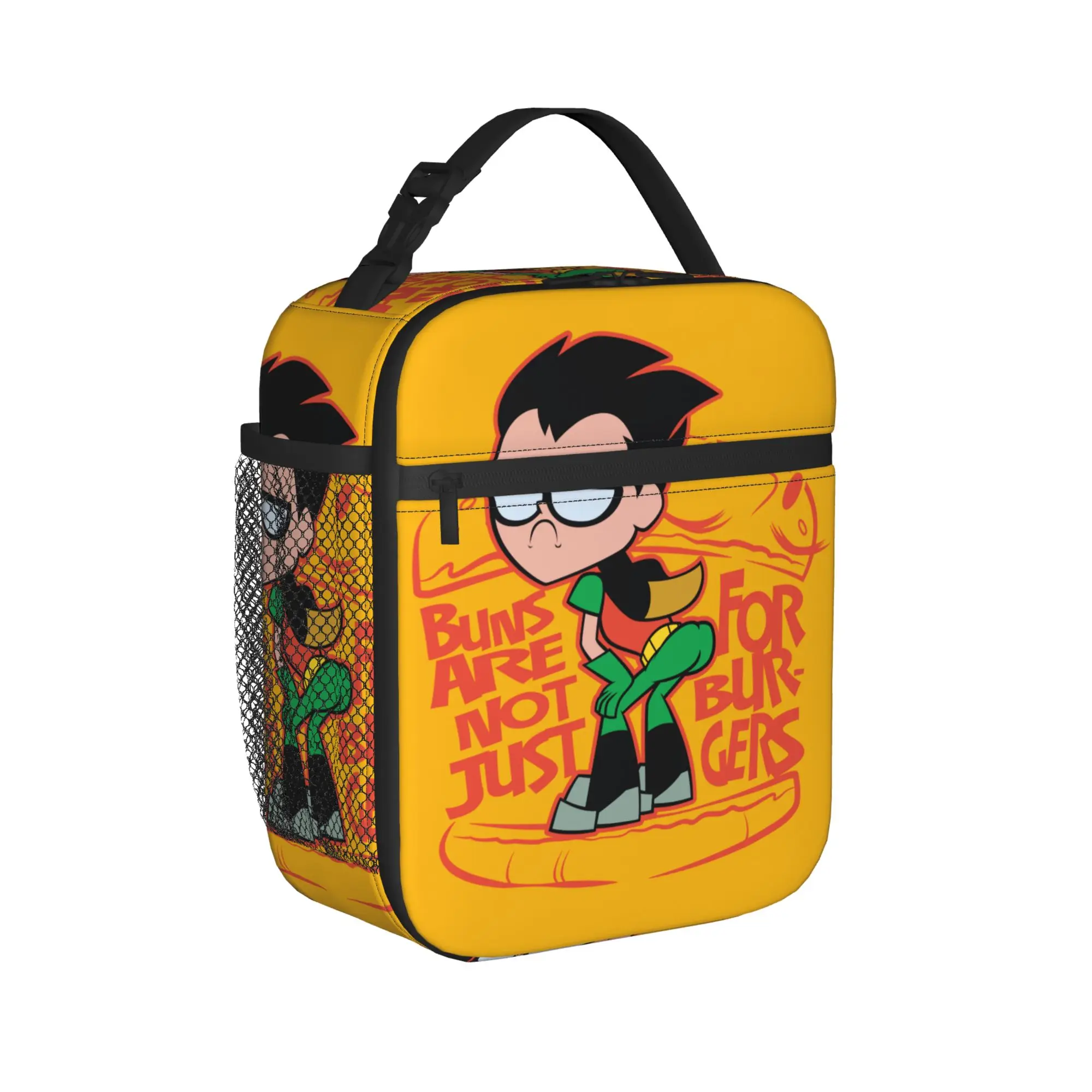 

Сумка-холодильник Teen Titans Go Robin Booty Scooty Buns, изолированная сумка для обеда, многоразовая, герметичная, для еды, контейнер для обеда, сумка-тоут