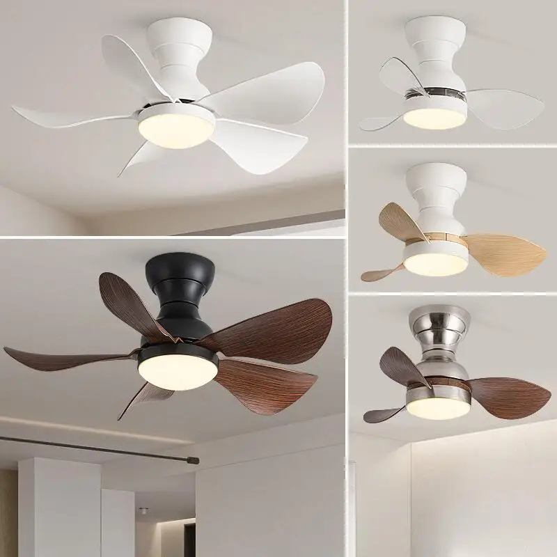 Modern Black White Low Floor DC Motor 32W Ceiling Fans With Remote Control Simple Ceiling Fan Without Light Home Fan 220V 110V