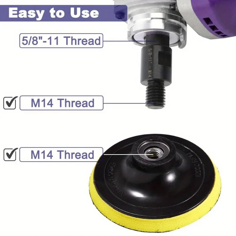 2 ชิ้นชุดอะแดปเตอร์ด้ายโลหะ, 5/8 "-11 หญิง M14/M10 ชาย, เจาะ Bit Polisher Interface Connector, ไม่ต้องใช้ไฟฟ้า