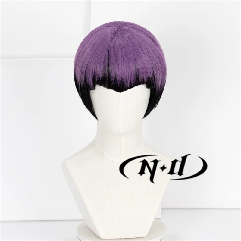 ND Soshiro Hoshina Cosplay Wig Anime Kaiju No. 8 Cosplay Dark Violet Short Hair for Halloween Costume Heat Resistant Synthetic