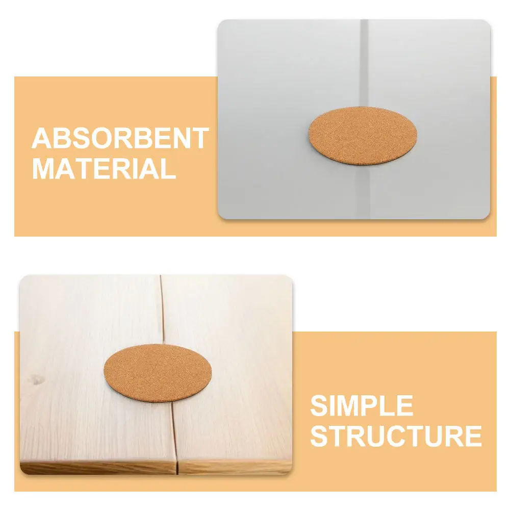 2Pcs Soft Cork Coasters Round Absorbent Plant Pot Mats Table Protectors Indoor Drink Holders Multifunctional Saucers Rustic Home