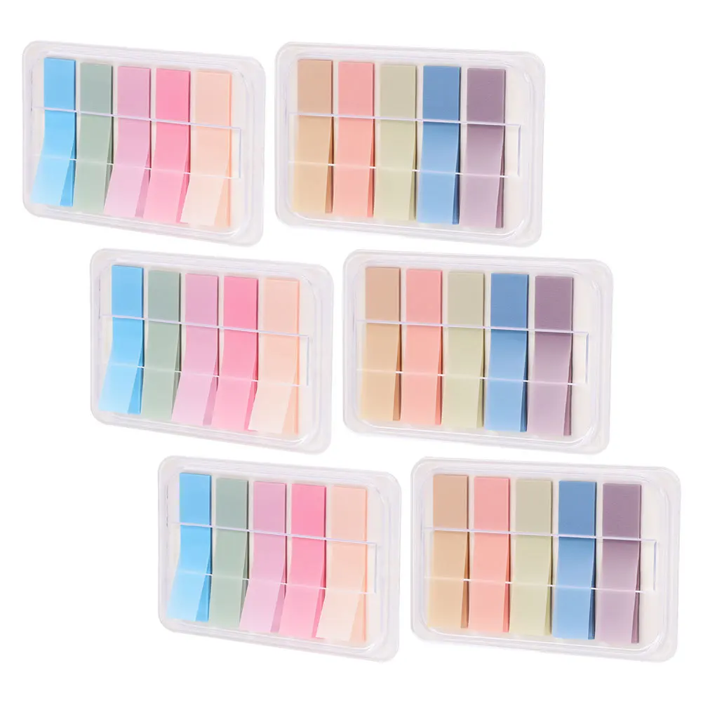 6 กล่อง แท็บดัชนีแบบเหนียว ป้ายสีสันสดใส จัดหมวดหมู่ง่าย อ้างอิงรวดเร็ว การยึดเกาะที่เชื่อถือได้ ใช้ซ้ำได้ ตัวทำเครื่องหมายหน้าสำหรับ