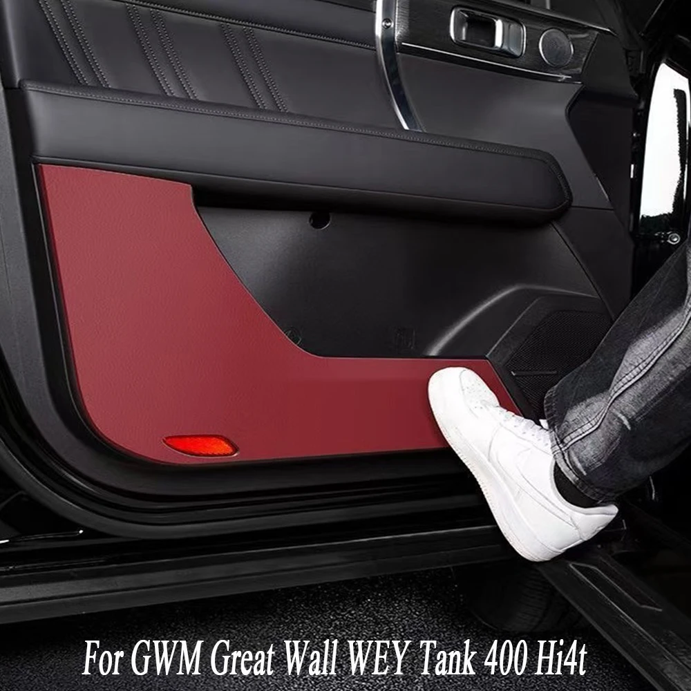 

For GWM Great Wall WEY Tank 400 Hi4t 2023 2024 Automotive parts door anti kick pad leather protective pad decoration