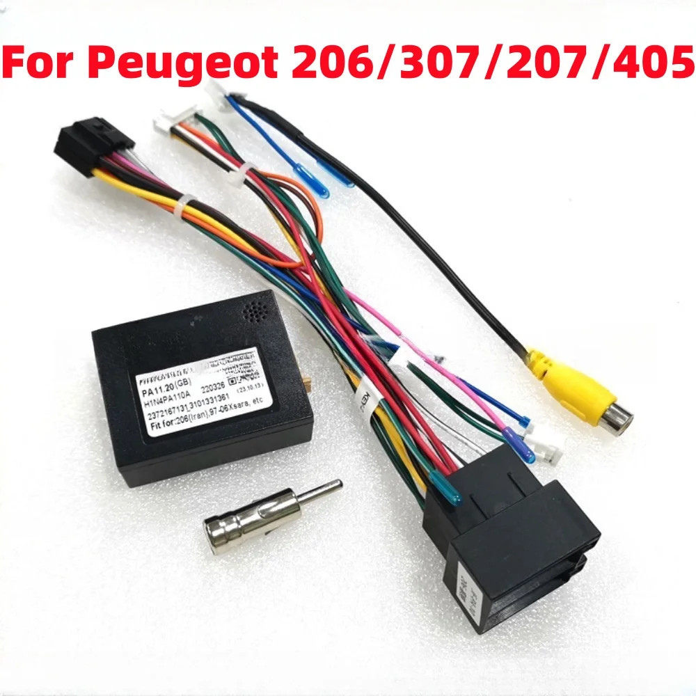 Canbus Box Adaptor Decoder For Peugeot 206 207 307 405 With 16 Pin Power Wiring Harness Cable Android 2 Din GPS Car Radio Stereo