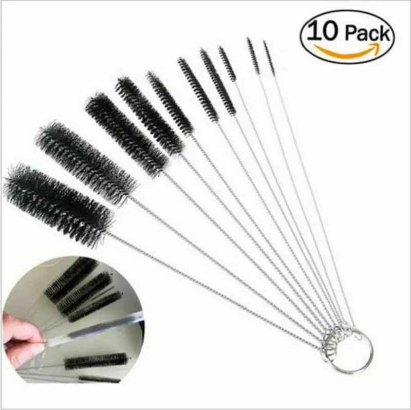 10Pcs/Set Household Bottle Brushes Pipe Bong Cleaner Glass Tube Fish Tank Pipe Brush Bottle Soft Hair Cleaning Brush Tools