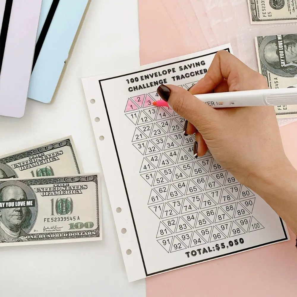 A5 Size 100 Envelope Challenge Notebook Colorful Cash Envelopes Money Saving Challenge Save Money Cash Budget