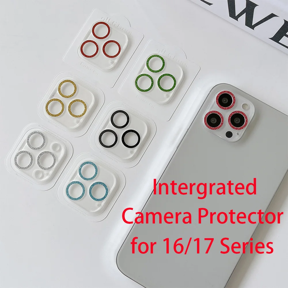 

Intergraded Camera Protector for iPhone 17 Series Air/Pro/Pro Max 16 E/Plus/Pro/Pro Max Lens Protective Film Bling Powder