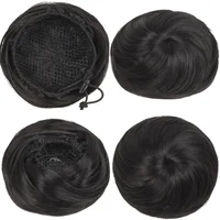 Synthetic Hair Bun Hair Drawstring Hair Bun Wig Flexible Brown Chignon Bun For Women Daily Use 3