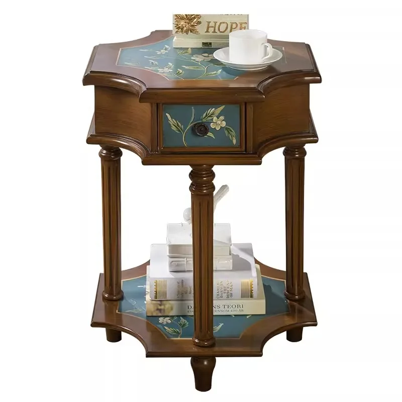 European style, American style, sofa side corner table, telephone table, small coffee table, sofa side cabinet, Mediterranean pa image 4