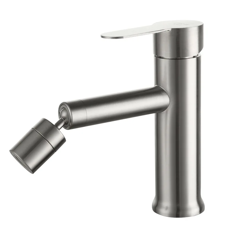 

Bathroom Bidet Faucet Stainless Steel Cold and Hot Water Mixer Tap Sprayer 2 Modes 360Swivel Stream Waterfall Spout Basin Faucet