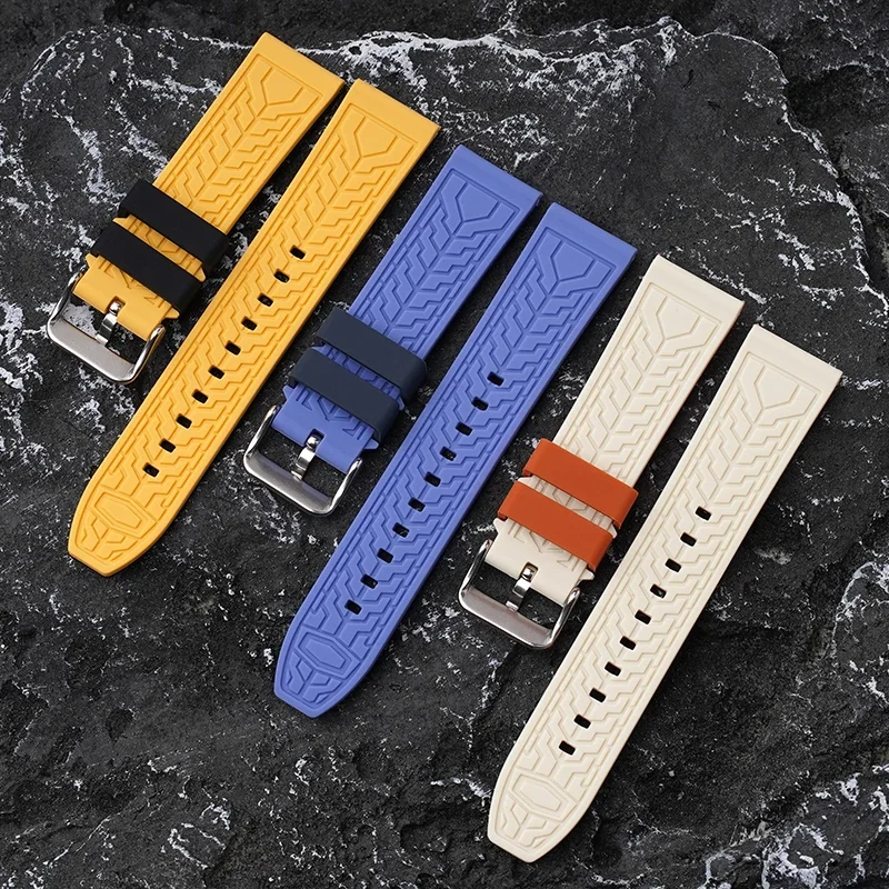 Double Color Silicone Strap 22mm for Blancpain X Swatch Collaboration Men Women Sport Waterproof Replace Watch Band with tools