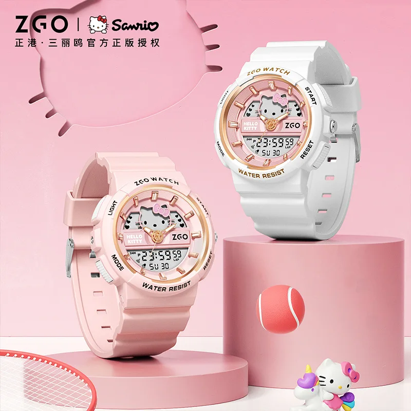 

Sanrio Watches for Girls Alarm Clock Cinnamoroll Wristwatch Hello Kitty Waterproof Sports Watch 50bar Week Display