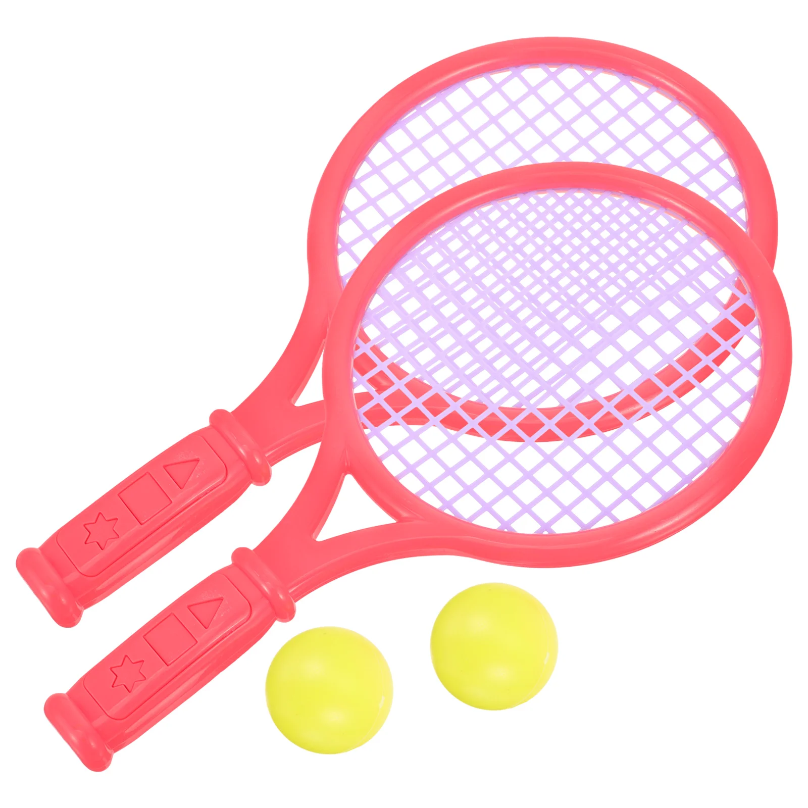 1 paar kindertennisracket kinderen plastic badmintonrackets spel rekwisieten voor kleuterschool basisschool (maat S willekeurige kleur