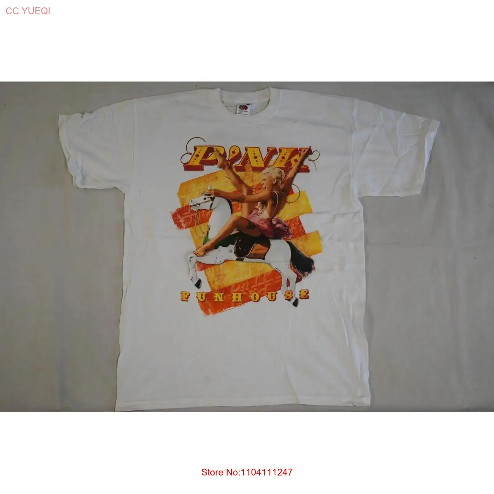 

ФУТБОЛКА P NK FUNHOUSE TOUR 2009, НОВАЯ ОФИЦИАЛЬНАЯ ОДИНОЧНАЯ РОЗОВАЯ РЕДКАЯ винтажная стильная эластичная стильная повседневная дизайнерская одежда с графикой