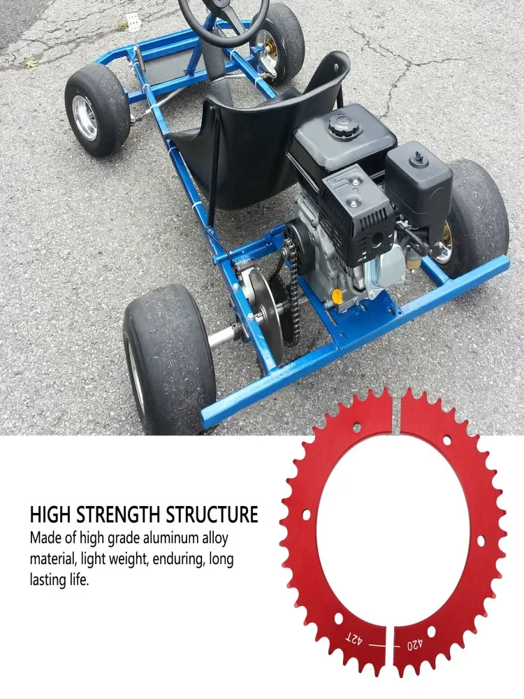 AliExpress NONE Universal Split Sprocket 420 Chain 42 Tooth Aluminum Alloy Rear Split Sprocket For Predator Mini Bike Go Kart