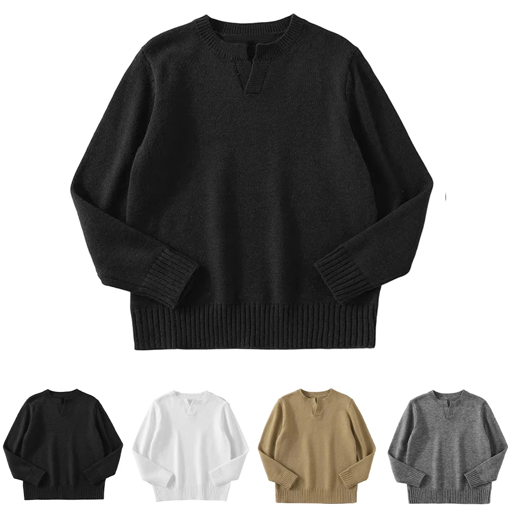

Autumn Winter Men's V-Neck Sweater For Versatile Basic Pullover Casual Business Knitwear Sweater Long Sleeve Tops Warm Pullover