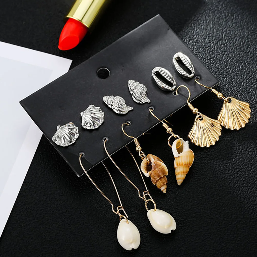 

Conch Earrings Sea Shell Dangler Bohemian Jewelry For Women Fashion Ear Decor Party Holiday Gift Lady Girl Accessory