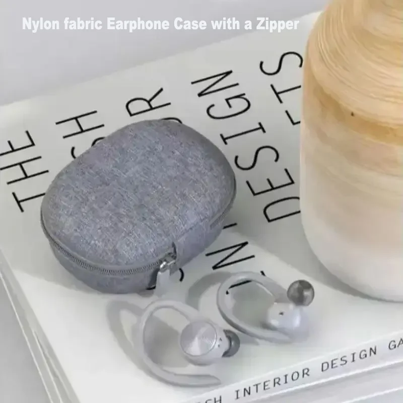 

Ear Hook Bluetooth Earbuds Nylon Fabric Earphone Case with a Zipper Noise Canceling Power Display HIFI Stereo For Sports