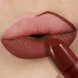 Lápiz labial rojo marrón desnudo, lápiz labial resistente al agua, tinte de contorno mate Sexy, lápiz labial duradero, taza antiadherente, brillo de labios, maquillaje de labios