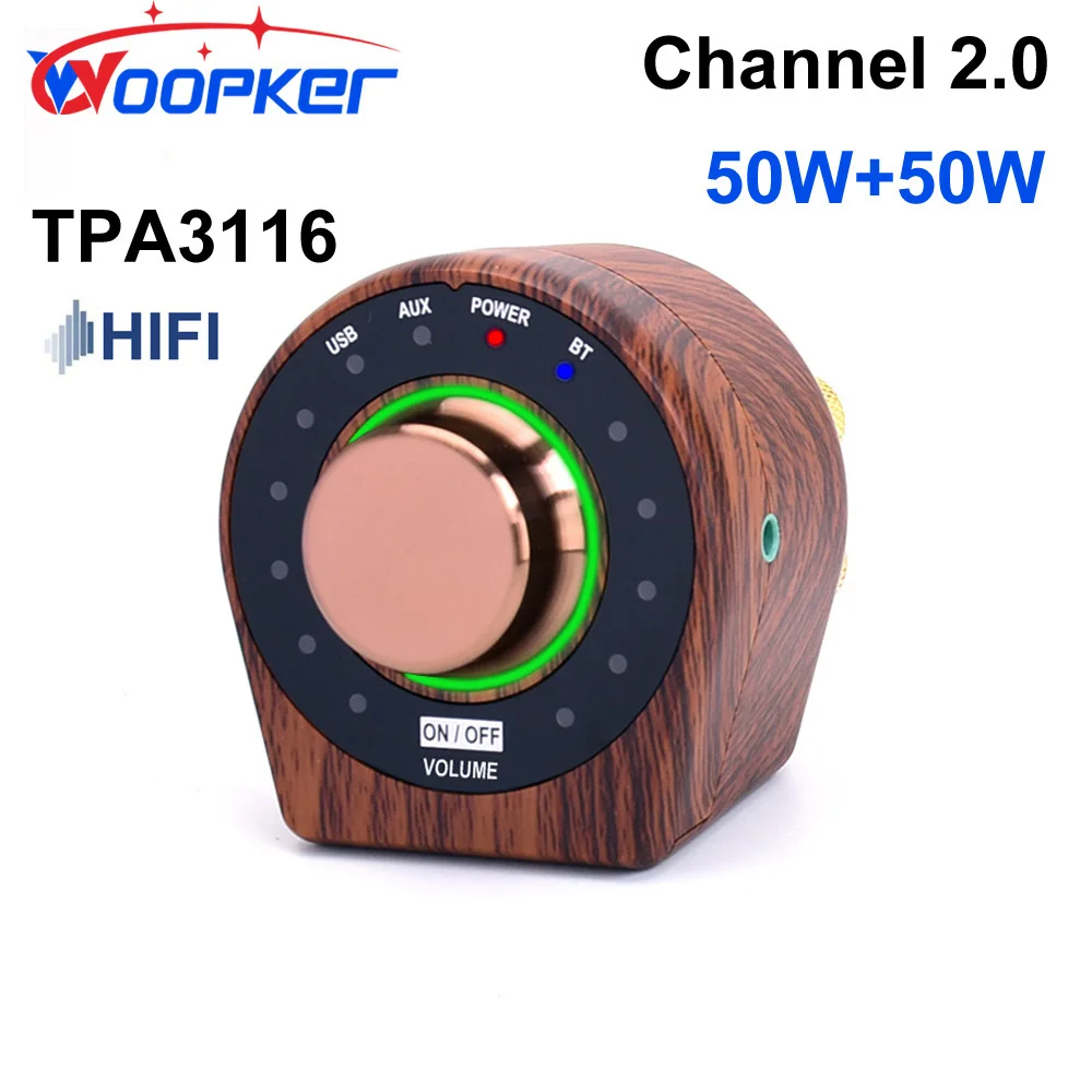 

Усилитель мощности Woopker Mini HiFi Bluetooth 5,0 класса D TPA3116 цифровой AMP 50Wx2 для домашнего аудио автомобиля морской USB/AUX вход