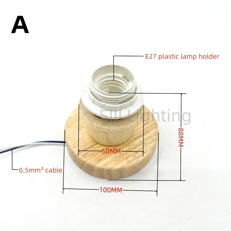 Wood Ceiling Plate Lampshade Base Wood Ceiling Canopy E27 Socket Lamp Holder LED Pendant Light LED Bulb Chandelier Lamp Base DIY