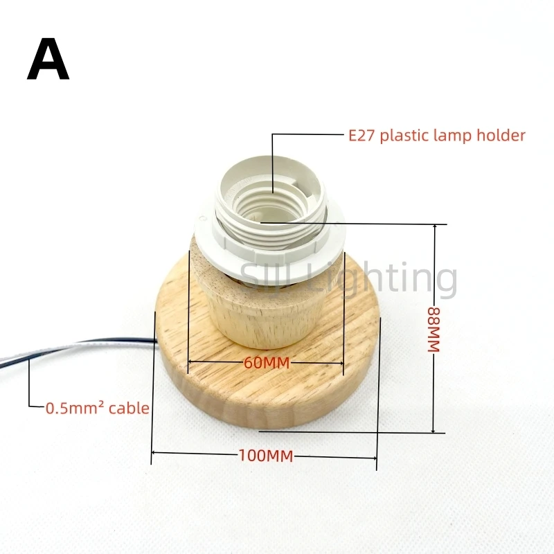 Imagem -03 - Base de Madeira do Teto da Placa do Abajur Luz Pendente do Diodo Emissor de Luz Candelabro do Bulbo do Diodo Emissor de Luz Suporte da Lâmpada do Soquete E27 Diy