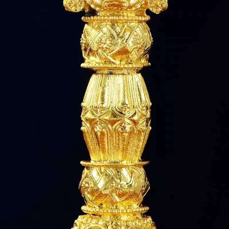 Dreiseitiger Puja Vajra-Stößel, der Dämonen unterdrückt, buddhistischer Altar, Heimdekoration, tibetisches Kupfer, esoterisches buddhistisches Ritual