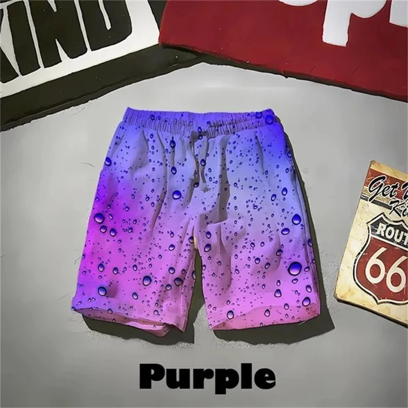 

Summer New Water Drop 3d Printed Shorts Funny Fashion Gradient Colorful Beach Short Pants Swimming Shorts Men Hombre Ropa Cheap