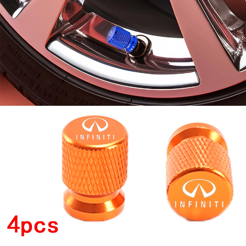 Für Infiniti Q50 FX35 Q30 G37 Q70 QX70 G35 Q60 QX50 QX60 QX30, 4 Stück Auto-Radventilkappen, Reifenventilabdeckungen, Wasserdicht