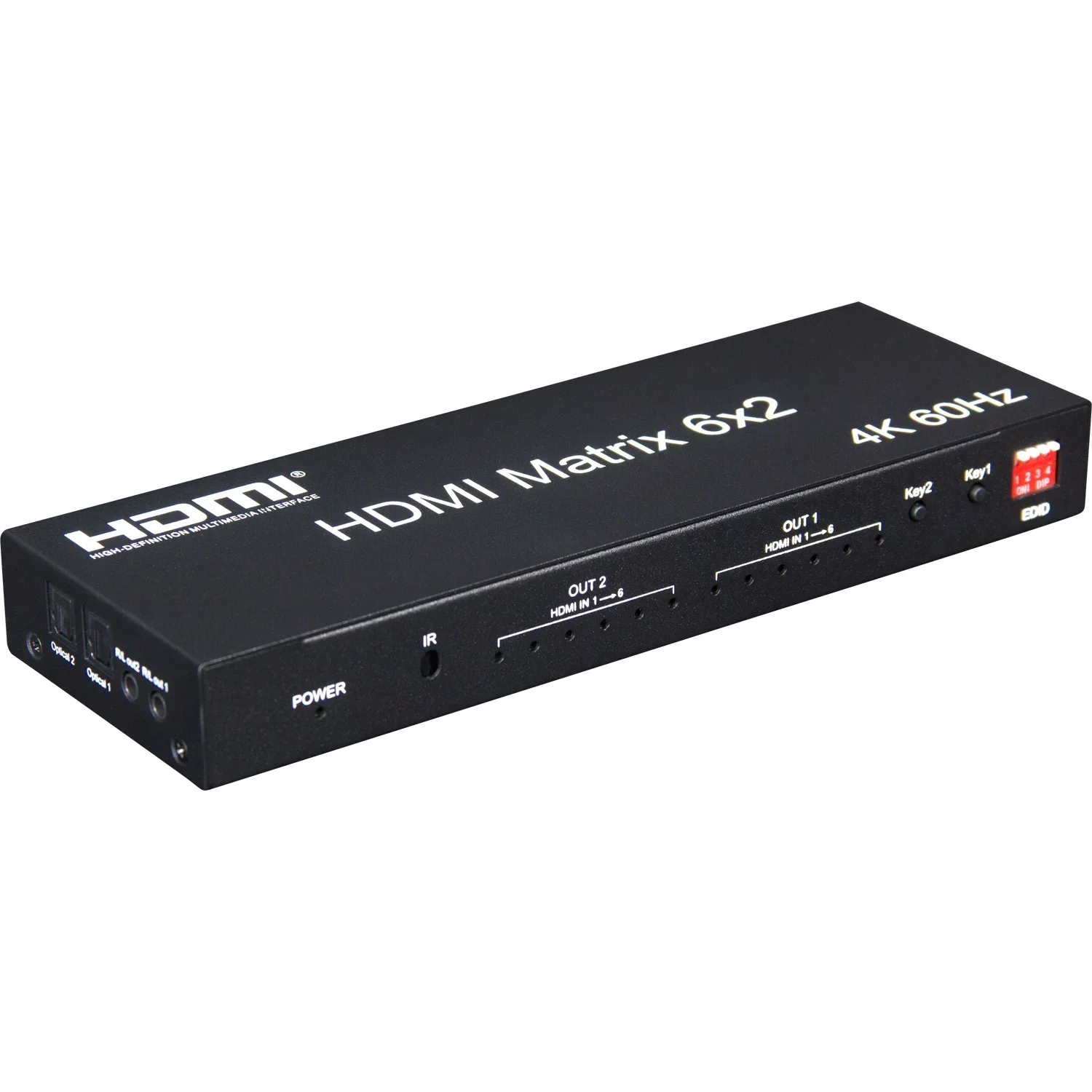 4K 60hz 6x2 Matrix 6 IN 2 OUT HDMI Switch Splitter 4x2 HDMI Matrix Video Converter for PS4 DVD Laptop PC To TV Monitor Display