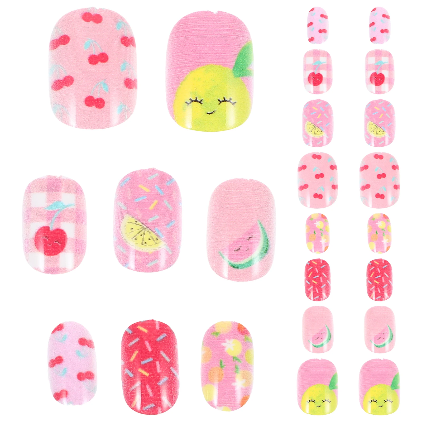 

24pcs Nails Colorful Manicure Pieces Plastic Extensions Durable Lightweight Fake Nail Pieces For Home Salon Use Fake