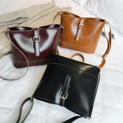 Vintage All-Match Women Shoulder Bag Solid Handbag Crossbody Bag Women's Minimalist PU Leather Bag for Work Bolsas Femininas