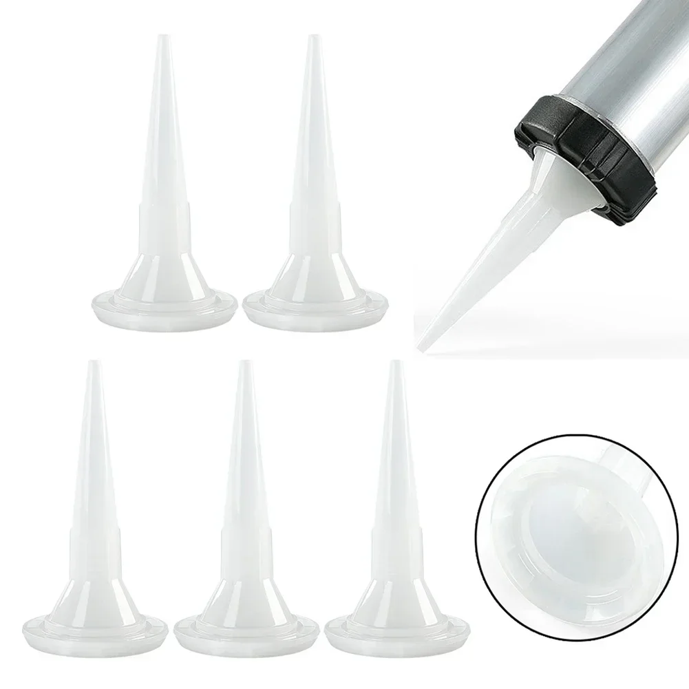 5pcs Universal Caulking Nozzle Structural Glue Nozzle Plastic Caulking Nozzle Tip Mouth Home Improvement Construction Tools NEW