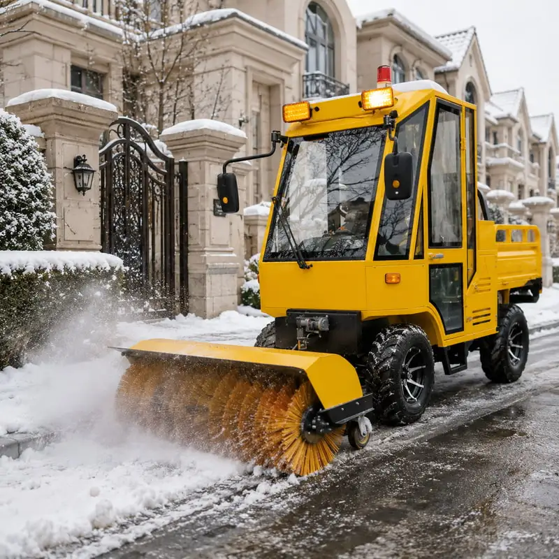 Customized Rugged Snow Brush Machine for Cold Weather Maintenance Industrial Snow Sweeper for Residential Areas