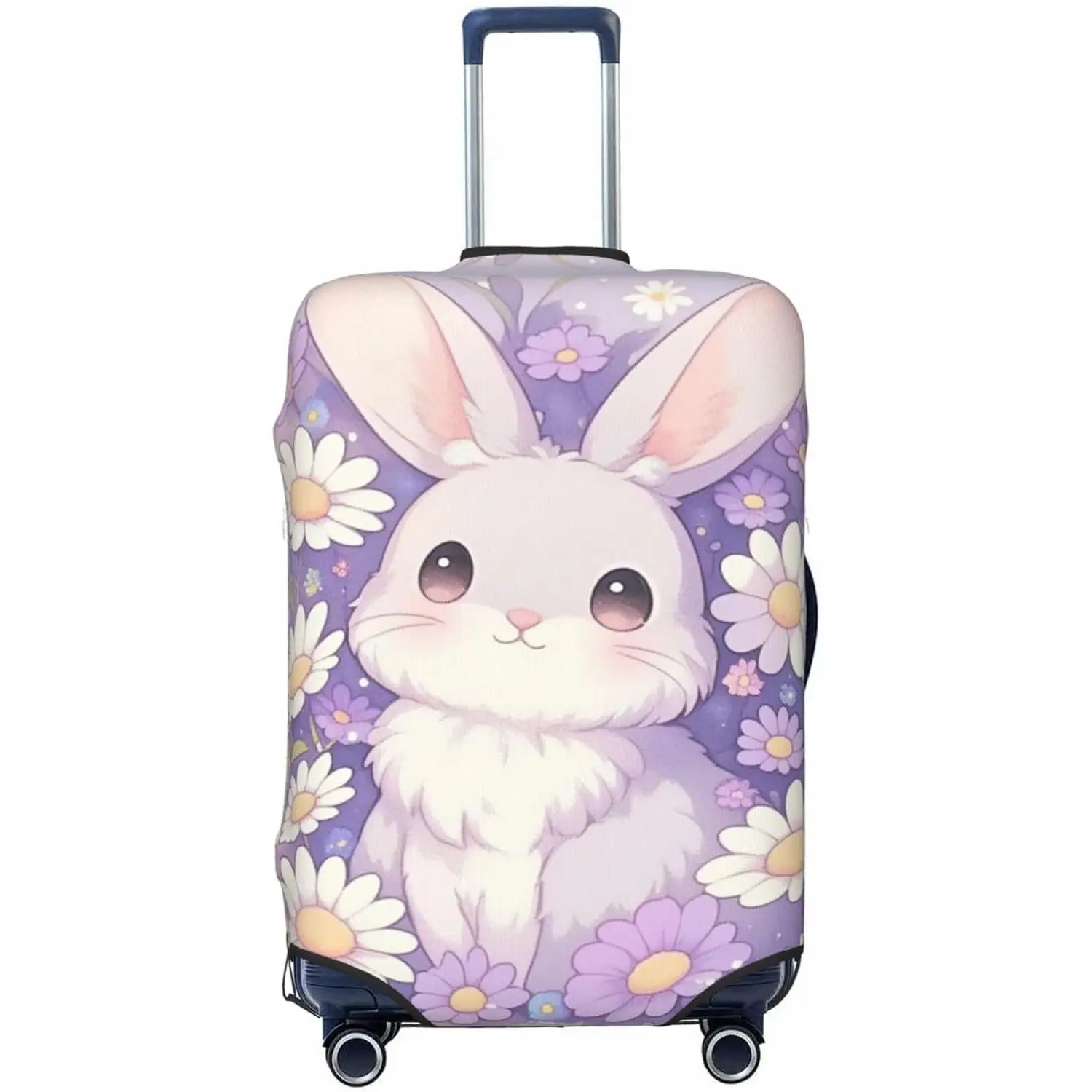 

Bunny Flower Print Travel Luggage Cover Elastic Baggage Protector For Men Women Fits Luggage Suitcase Covers