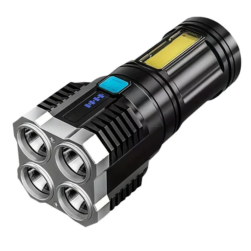 LED flashlight USB charging, COB Side Lights, Portable Handheld Torch for Emergencies Rechargeable Flashlight